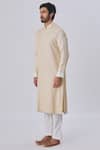 Buy_Kunal Anil Tanna_Beige Spun Silk Textured Kurta And Pant Set _Online_at_Aza_Fashions