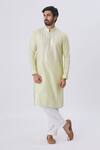 Kunal Anil Tanna_Yellow Spun Silk Embellished Kurta And Pant Set_Online_at_Aza_Fashions