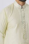 Kunal Anil Tanna_Yellow Spun Silk Embellished Kurta And Pant Set_at_Aza_Fashions