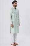Buy_Kunal Anil Tanna_Green Spun Silk Embellished Kurta And Pant Set_Online_at_Aza_Fashions