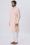 Buy_Kunal Anil Tanna_Peach Spun Silk Embellished Kurta And Pant Set  _Online_at_Aza_Fashions