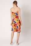 Shop_Saaksha & Kinni_Multi Color Satin Printed Midi Dress_at_Aza_Fashions