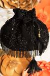 Buy_Ara Studio_Black Beads Embellished Potli Bag_at_Aza_Fashions