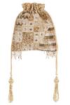 Shop_Ara Studio_Gold Cutdana Embellished Potli Bag_at_Aza_Fashions