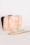Ara Studio_Peach Cutdana Embellished Clutch_Online_at_Aza_Fashions