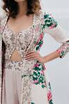 Mrunalini Rao_White Silk Printed Jacket Palazzo Set_Online_at_Aza_Fashions