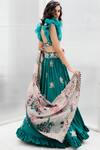 Shop_Mrunalini Rao_Green Crepe Embroidered Lehenga Set_at_Aza_Fashions