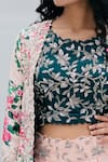 Shop_Mrunalini Rao_Pink Silk Printed Jacket Palazzo Set_at_Aza_Fashions