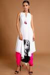 Buy_Masaba_White Top Printed Tunic Dhoti Pant Set_at_Aza_Fashions