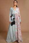 Buy Masaba Grey Crepe Printed Kaftan at Aza Fashions Buy_Masaba_Grey Crepe Printed Kaftan_at_Aza_Fashions