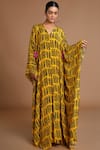 Buy_Masaba_Yellow Crepe Printed Kaftan_at_Aza_Fashions