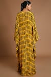 Shop_Masaba_Yellow Crepe Printed Kaftan_at_Aza_Fashions