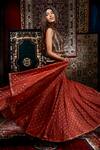 Shop_Salian By Anushree_Brown Linen Silk Lehenga Set_at_Aza_Fashions