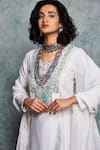 Nadima Saqib White Chanderi Silk, Viscose Cotton Round Kurta Sharara Set Online at Aza Fashions Nadima Saqib_White Chanderi Silk, Viscose Cotton Round Kurta Sharara Set _Online_at_Aza_Fashions