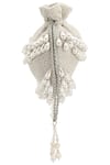 Aanchal Sayal_White Pearls Velvet Embellished Potli Bag _Online_at_Aza_Fashions