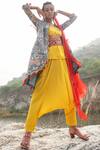 Buy Swati Vijaivargie Yellow Linen Satin Jacket Open Embellished Kurta Set at Aza Fashions Buy_Swati Vijaivargie_Yellow Linen Satin Jacket Open Embellished Kurta Set _at_Aza_Fashions