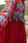 Swati Vijaivargie_Red Cotton Silk Round Maxi Dress _Online_at_Aza_Fashions