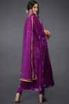 Shop_Talking Threads_Purple Silk Velvet Round Kurta Set  _at_Aza_Fashions