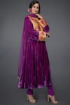 Buy_Talking Threads_Purple Silk Velvet Round Kurta Set  _Online_at_Aza_Fashions