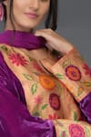 Shop_Talking Threads_Purple Silk Velvet Round Kurta Set  _Online_at_Aza_Fashions