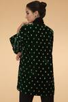 Shop_Talking Threads_Green Silk Velvet Embellished Jacket_at_Aza_Fashions