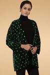 Buy_Talking Threads_Green Silk Velvet Embellished Jacket_at_Aza_Fashions
