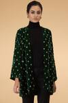 Buy_Talking Threads_Green Silk Velvet Embellished Jacket_Online_at_Aza_Fashions