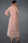 Shop_Talking Threads_Peach Silk Velvet Kurta Set_at_Aza_Fashions