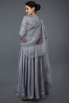Shop_Talking Threads_Grey Modal Round Embroidered Anarkali Set  _at_Aza_Fashions