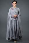 Buy_Talking Threads_Grey Modal Round Embroidered Anarkali Set  _Online_at_Aza_Fashions
