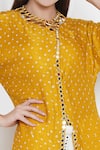 Shop_Twenty Nine_Yellow Gajji Silk Round Bandhani Tunic _at_Aza_Fashions