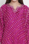 Shop_Twenty Nine_Pink Gajji Silk Round Bandhani Kurta _at_Aza_Fashions