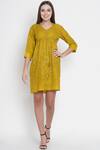 Buy_Twenty Nine_Yellow Silk Bandhani Dress_at_Aza_Fashions