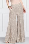 Shop_Twenty Nine_Grey Georgette Embellished Sharara Pants_at_Aza_Fashions