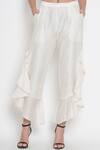 Shop_Twenty Nine_White Chanderi Ruffle Pants_at_Aza_Fashions