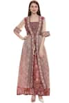 Buy Soup By Sougat Paul Maroon Net, Malaysian Silk Square Neck Jumpsuit With Jacket at Aza Fashions Buy_Soup By Sougat Paul_Maroon Net, Malaysian Silk Square Neck Jumpsuit With Jacket _at_Aza_Fashions