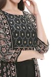 Soup by Sougat Paul_Black Crepe Top Round Embellished Sharara Set With Jacket _at_Aza_Fashions