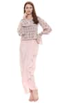 Buy_Soup by Sougat Paul_Pink Crepe Square Neck Printed Skirt Set _at_Aza_Fashions