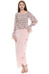 Buy_Soup by Sougat Paul_Pink Crepe Square Neck Printed Skirt Set _Online_at_Aza_Fashions