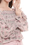 Shop_Soup by Sougat Paul_Pink Crepe Square Neck Printed Skirt Set _Online_at_Aza_Fashions