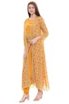 Soup by Sougat Paul_Yellow Crepe Top Round Embellished Jacket Dhoti Pant Set _Online_at_Aza_Fashions