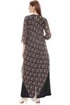 Shop_Soup by Sougat Paul_Black Muslin Slub Round Printed Kurta Palazzo Set _at_Aza_Fashions