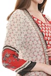 Soup by Sougat Paul_Red Satin V Neck Draped Dress With Jacket _at_Aza_Fashions