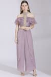 Buy_Ayesha Aejaz_Purple Silk Round Embroidered Top Pant Set  _at_Aza_Fashions