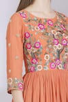 Ayesha Aejaz_Orange Georgette Round Embroidered Kurta Palazzo Set  _at_Aza_Fashions