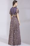 Shop_Ayesha Aejaz_Purple Embroidered Lehenga Set _at_Aza_Fashions