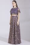 Buy_Ayesha Aejaz_Purple Embroidered Lehenga Set _Online_at_Aza_Fashions