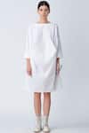 Rajesh Pratap Singh_White Cotton Dress With Cone Pockets _Online_at_Aza_Fashions