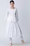 Buy_Rajesh Pratap Singh_White Pleated Skirt With Pants _at_Aza_Fashions