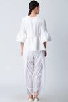 Shop_Rajesh Pratap Singh_White Cotton Peplum Pintuck Jacket_at_Aza_Fashions